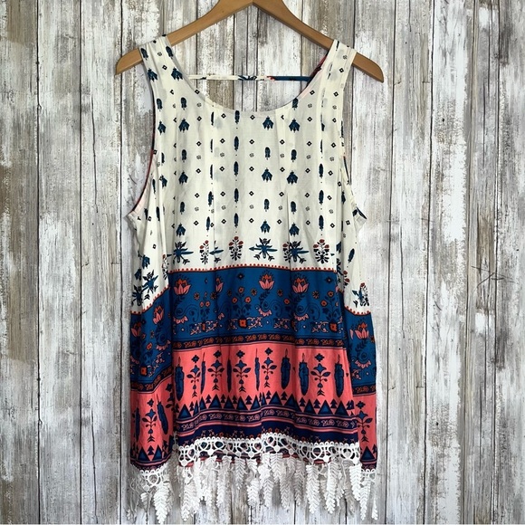 entro Tops - Entro Boho Open Back Sleeveless Blouse